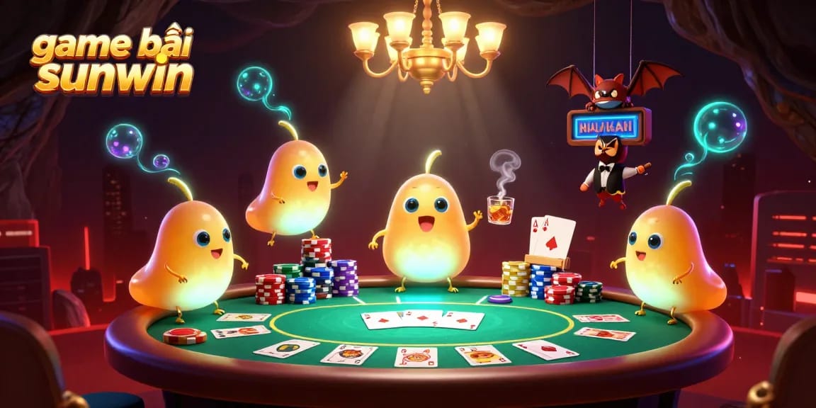 Play game bài sunwin with vibrant glowworms lighting up an exciting cave casino scene.
