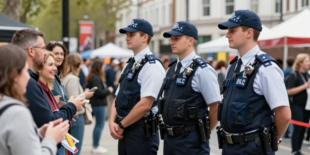 Security Guards providing professional service at a local event in London.