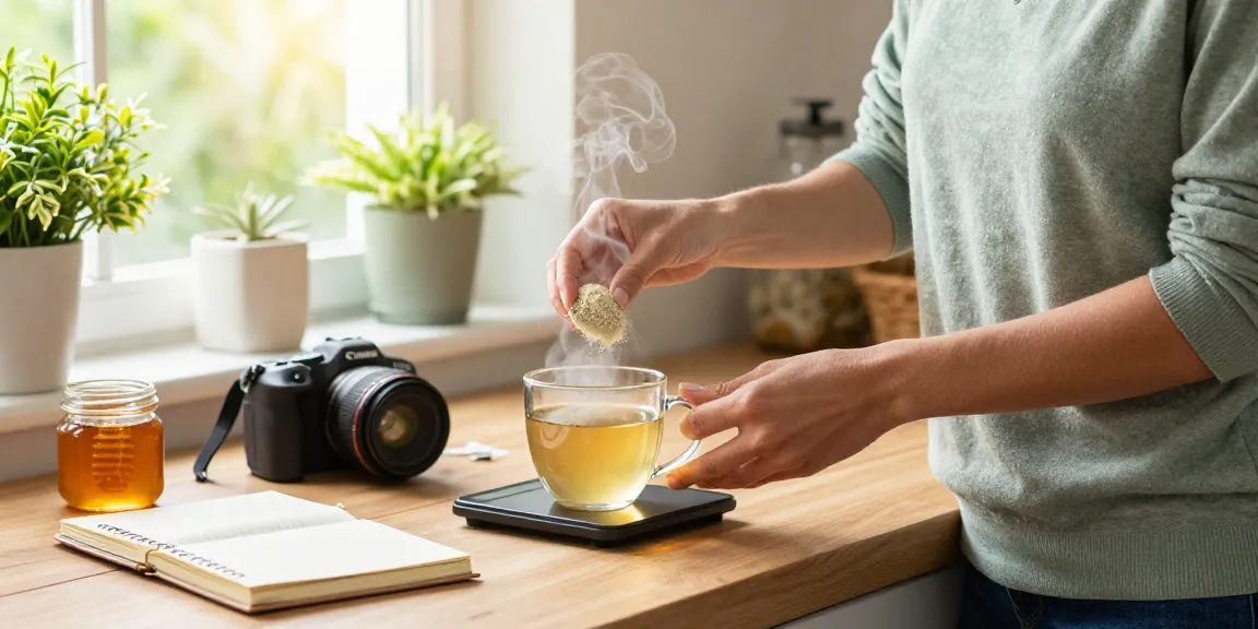 Experience the benefits of White Sumatra Kratom through brewing in a sunny kitchen.
