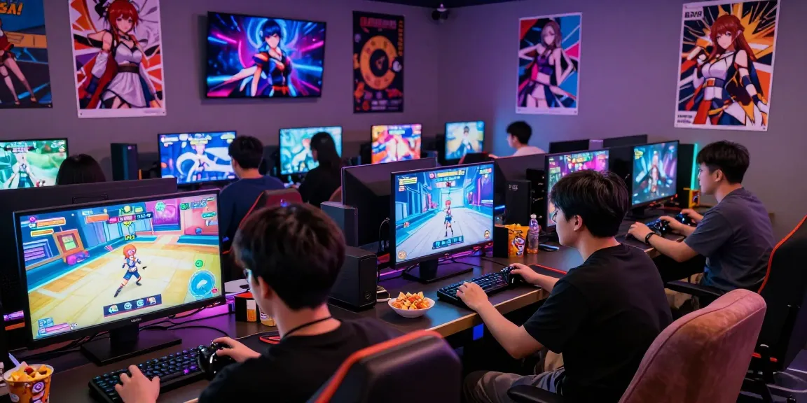 Players enjoying immersive ecchi games in a vibrant gaming lounge.