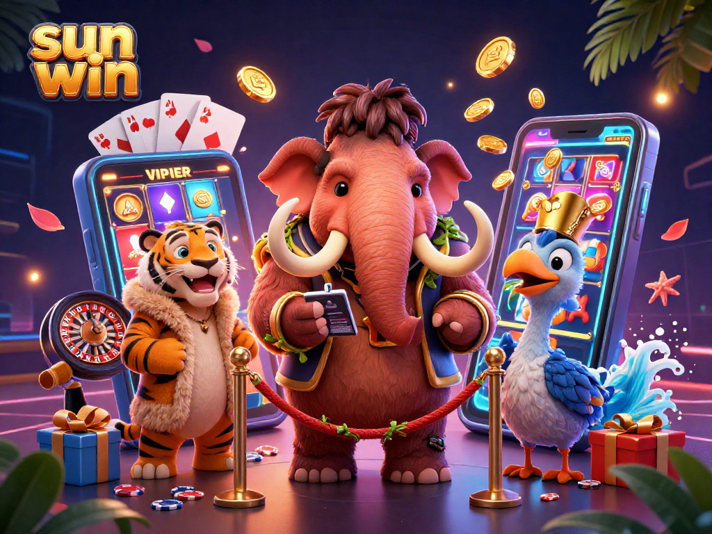 Experience thrilling gaming action with sun win as the wolf bouncer checks IDs at an exclusive casino door.