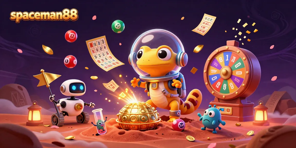 Engage in gaming fun with spaceman88 as a Martian gecko uncovers a golden casino on Mars.