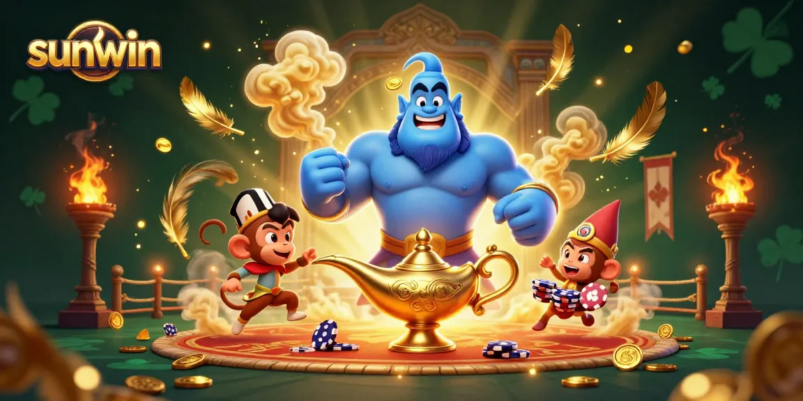 Bet on luck and transform with sunwin's magical gaming experience in this vibrant 3D scene.