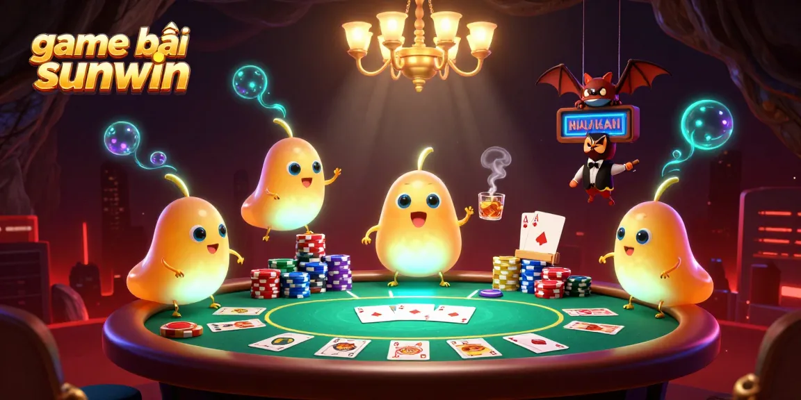 Play game bài sunwin with vibrant glowworms lighting up an exciting cave casino scene.